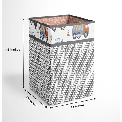 Bacati - Construction Multicolor Boys Collapsible Laundry Hamper 5 Bacati - Construction Multicolor Boys Collapsible Laundry Hamper - Image 3