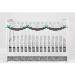 Bacati - Clouds In The City Mint/Gray 10 Pc Crib Bedding Set With Long Rail Guard Cover -Graco Sales GUEST a84520e5 17dd 4e0a 9fa7 754db228fba1