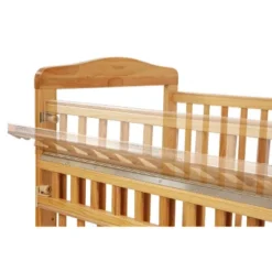 L.A. Baby Mini/Portable Non-folding Wooden Window Crib With Safety Gate - Beige