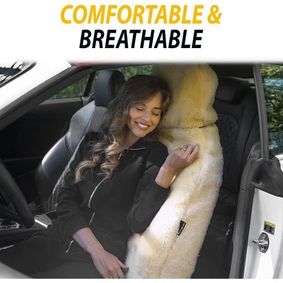Zone Tech Genuine Sheepskin Ivory Car Seat Cover, Fluffy Luxury Wool Front Seat Covers, Universal Fits Car, Truck, SUV, & Van 6 Zone Tech Genuine Sheepskin Ivory Car Seat Cover, Fluffy Luxury Wool Front Seat Covers, Universal Fits Car, Truck, SUV, & Van - Image 4