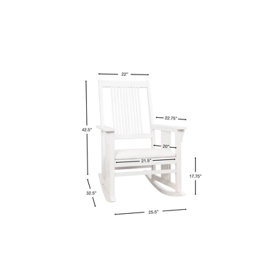 Gift Mark Mission Style Adult Rocking Chair With White Faux Leather Seat 4 Gift Mark Mission Style Adult Rocking Chair With White Faux Leather Seat - Image 2