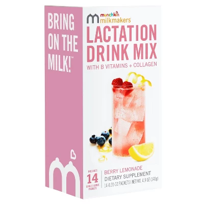 Munchkin Milkmakers Lactation Drink Mix Supplement With B Vitamins & Collagen - Berry Lemonade - 14ct/4.9oz 7 Munchkin Milkmakers Lactation Drink Mix Supplement With B Vitamins & Collagen - Berry Lemonade - 14ct/4.9oz - Image 5