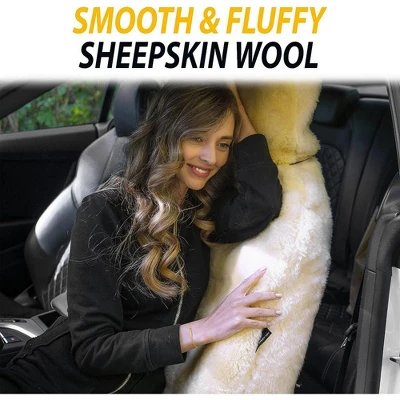 Zone Tech Genuine Sheepskin Ivory Car Seat Cover, Fluffy Luxury Wool Front Seat Covers, Universal Fits Car, Truck, SUV, & Van 7 Zone Tech Genuine Sheepskin Ivory Car Seat Cover, Fluffy Luxury Wool Front Seat Covers, Universal Fits Car, Truck, SUV, & Van - Image 5