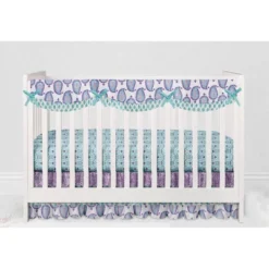 Bacati - Paisley Isabella Purple Lilac Aqua 6 Pc Crib Bedding Set With Long Rail Guard Cover -Graco Sales GUEST ac783baa 20d8 4164 ba16 ae7ac6576afe 1