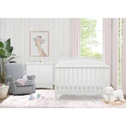 Delta Children Archer 4-in-1 Convertible Crib - Bianca White