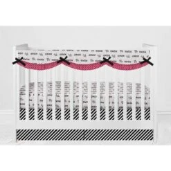 Bacati - Love Black Fuschia 10 Pc Crib Bedding Set With Long Rail Guard Cover -Graco Sales GUEST ae8e01bf b784 4637 8983 9a8e1d891d2b