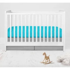 Bacati - Elephants Aqua/Lime/Gray 6 Pc Crib Bedding Set With Long Rail Guard Cover -Graco Sales GUEST aea8da7a f95f 43d4 8977 2096b6375820
