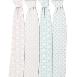 Bacati - Petals/Floral Muslin Swaddling Blankets Set Of 4 Aqua/Coral -Graco Sales GUEST afd22a2f 9c29 4c89 9be0 58628b153ae5