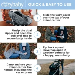 CozyBaby Cozy Cover Original Infant Car Seat Insulating Cover With Dual Zippers, Face Shield, And Elastic Edge For Travel During Winter Months, Pink -Graco Sales GUEST b04d4e78 2455 42ea a787 3d702140e033