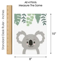 Big Dot Of Happiness Koala Cutie - Unframed Bear Nursery Wall Art And Kids Room Decor Linen Paper Wall Art - Set Of 4 - Artisms - 8 X 10 Inches -Graco Sales GUEST b1982577 25b9 4106 88f0 c8af173d4c21