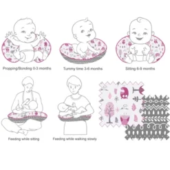 Bacati - 3 Pc Owls Pink/Gray Girls Hugster Feeding & Infant Support Nursing Pillow -Graco Sales GUEST b1a5f77f 8e20 48ae 86e6 e49a4c266875