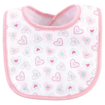 Luvable Friends Baby Girl Cotton Terry Bibs 10pk, Girl Elephant Damask, One Size 5 Luvable Friends Baby Girl Cotton Terry Bibs 10pk, Girl Elephant Damask, One Size - Image 3