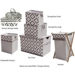 Bacati - Diamond Gray/White Collapsible Laundry Hamper 12 Bacati - Diamond Gray/White Collapsible Laundry Hamper -Graco Sales GUEST b3a9e185 138a 4520 a575 72b5987e3e14