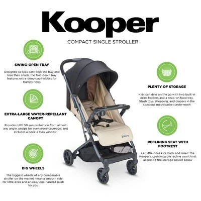 Joovy Kooper Lightweight Compact Single Stroller With Tray, Sand 3 Joovy Kooper Lightweight Compact Single Stroller With Tray, Sand