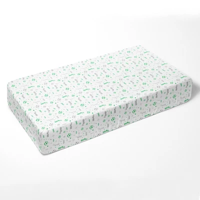 Bacati - Soccerball Green/Gray Muslin 100 Percent Cotton Universal Baby US Standard Crib Or Toddler Bed Fitted Sheet 3 Bacati - Soccerball Green/Gray Muslin 100 Percent Cotton Universal Baby US Standard Crib Or Toddler Bed Fitted Sheet