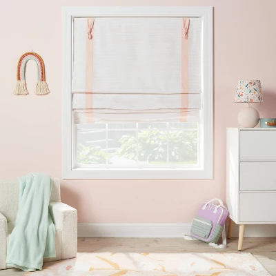 32" X 64" Blackout Roman Kids' Shade Pink With Striped - Pillowfort™ 3 32" X 64" Blackout Roman Kids' Shade Pink With Striped - Pillowfort™