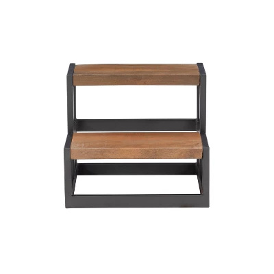 Barberry Wood And Metal Bed Steps - Powell 4 Barberry Wood And Metal Bed Steps - Powell - Image 2