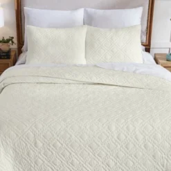 Luxury 100% Cotton Quilt Set, Hand-Quilted, Pre-Softened, Diamond Pattern By California Design Den -Graco Sales GUEST bc8487c6 4ffc 497b ac06 6cd62084f517