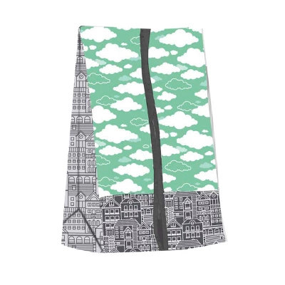 Bacati - Clouds In The City Mint/Gray 10 Pc Crib Bedding Set With 2 Crib Fitted Sheets 7 Bacati - Clouds In The City Mint/Gray 10 Pc Crib Bedding Set With 2 Crib Fitted Sheets - Image 5