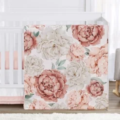Sweet Jojo Designs Boy Or Girl Gender Neutral Unisex Baby Crib Bedding Set - Pink And Ivory Peony Floral Garden Collection 4pc -Graco Sales GUEST bd9b43c2 2d83 40f5 b1ec cc00e8fe4c0a