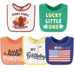 The Peanutshell Unisex Terry Bibs, 18 Pack For Feeding, Teething, Or Drooling|Neutrals/Holiday -Graco Sales GUEST c091dbed d00f 4705 b9c5 6b6ecdbdb69d