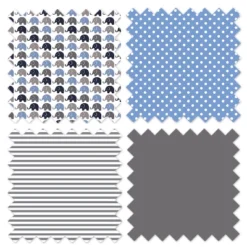 Bacati - Elephants Blue Navy Gray 3 Pc Toddler Bed Sheet Set -Graco Sales GUEST c5118a5e 0860 47a7 9a66 0c60ac249c70