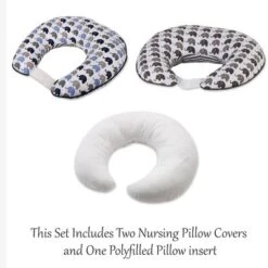 Bacati - 3 Pc Elephants Blue Navy Gray Hugster Feeding & Infant Support Nursing Pillow With 2 Removable Zippered Covers -Graco Sales GUEST c52f802d 1a88 4dd3 bb72 9e5b0f6a2884