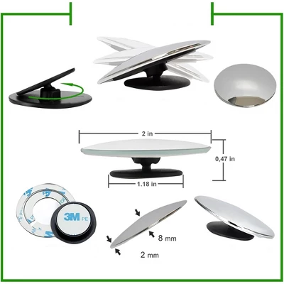 Lebogner HD Glass Blind Spot Mirrors For All Cars, SUV, And Trucks - 2 Pack 3 Lebogner HD Glass Blind Spot Mirrors For All Cars, SUV, And Trucks - 2 Pack