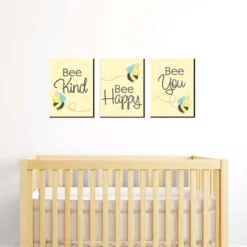 Big Dot Of Happiness Honey Bee - Nursery Wall Art And Kids Room Decorations - Gift Ideas - 7.5 X 10 Inches - Set Of 3 Prints