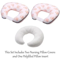 Bacati - 3 Pc Olivia Tribal Coral/Navy Feathers/Triangles Muslin Hugster Feeding & Infant Support Nursing Pillow With 2 Removable Zippered Covers -Graco Sales GUEST ca35392c 13ca 4c52 a27e ecc152611607