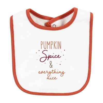 Hudson Baby Infant Girl Cotton Bibs, Pumpkin Spice, One Size 6 Hudson Baby Infant Girl Cotton Bibs, Pumpkin Spice, One Size - Image 4