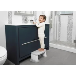 Delta Children PerfectSize 3-in-1 Convertible Sink, Step Stool And Bath Toy For Toddlers/Kids' Perfect For Potty Training - White/Gray -Graco Sales GUEST cc350198 3a84 4415 b35a d424d7091dba