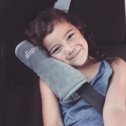 Diono Seat Belt Pillow For Kids, Car Seat Belt Cover, Travel Pillow For Head, Neck, Shoulder, Gray