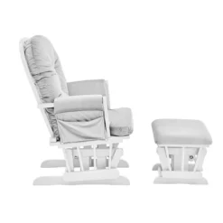 Suite Bebe Mason Glider And Ottoman - White Wood And Gray Fabric -Graco Sales GUEST cef71344 11f5 4715 9a3a a1ed1a539c58