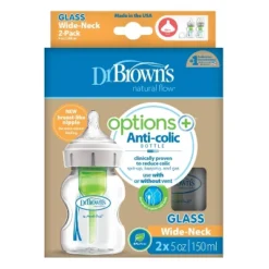 Dr. Brown's Options+ Wide-Neck Anti-Colic Glass Baby Bottle - 2pk -Graco Sales GUEST d07d56fc 8cef 4e08 9cc0 f57b1822b1f7