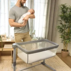 SwaddleMe Beginnings Bassinet Select - Compact Fold Multi-Position Baby Bassinet With Air Flow Mattress - Gray Tweed -Graco Sales GUEST d16dddc1 289c 47f4 ab97 1236f84ebaf0