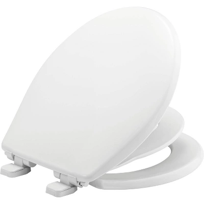 Mayfair By Bemis Little2Big Never Loosens Round Plastic Children's Potty Training Toilet Seat With Slow Close Hinge - White 3 Mayfair By Bemis Little2Big Never Loosens Round Plastic Children's Potty Training Toilet Seat With Slow Close Hinge - White