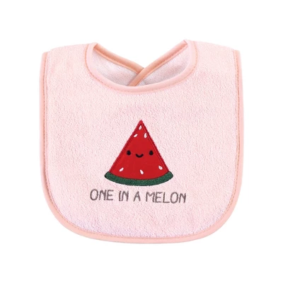 Hudson Baby Infant Girl Cotton Terry Drooler Bibs With Fiber Filling, Fruits, One Size 5 Hudson Baby Infant Girl Cotton Terry Drooler Bibs With Fiber Filling, Fruits, One Size - Image 3