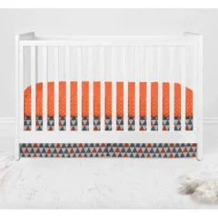 Bacati - Playful Fox Orange Gray 6 Pc Crib Bedding Set With Long Rail Guard Cover -Graco Sales GUEST d2d9b358 21ed 4efd 96aa 7d193edd385d