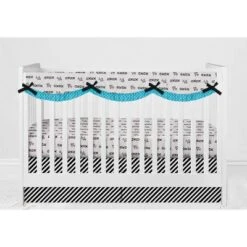Bacati - Love Aztec Print Black Turquoise 6 Pc Crib Bedding Set With Long Rail Guard Cover -Graco Sales GUEST d3fc786e 17a1 4429 b164 ba20e61b7b81