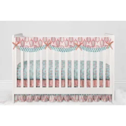 Bacati - Paisley Sophia Coral Aqua 6 Pc Crib Bedding Set With Long Rail Guard Cover -Graco Sales GUEST d7051f1c ecc3 4177 b962 fc0e1137778d