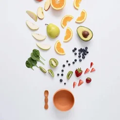 Simka Rose Silicone Baby Bowl And Spoon Set