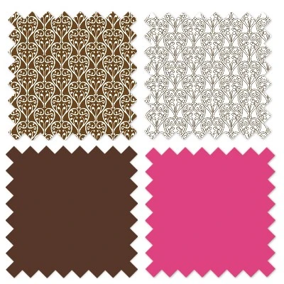 Bacati - Damask Pink Chocolate 3 Pc Toddler Sheet Set 7 Bacati - Damask Pink Chocolate 3 Pc Toddler Sheet Set - Image 5