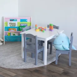 5pc Kids' Wood Table And Chair Set White/Gray - Humble Crew -Graco Sales GUEST da4d5424 6b09 4eda 9484 897dfb986ea0