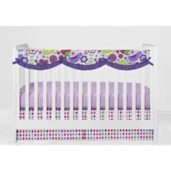 Bacati - Botanical Floral Birds Purple Multicolor 10 Pc Crib Bedding Set With Long Rail Guard Cover -Graco Sales GUEST db18af04 5344 4255 b892 eedd1318ee1e