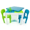 3pc Kids' 2 In 1 Square Activity Table With Chairs And 100pc Building Blocks White/Green/Blue - Humble Crew -Graco Sales GUEST dc5cab20 04dd 4b09 bd2e 3495f27ebe42