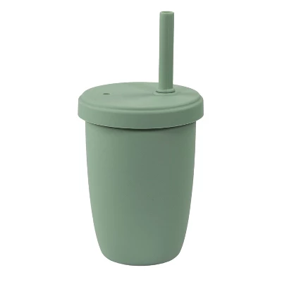 Re-Play 10 Fl Oz Silicone Straw Cup With Cleaning Brush - Sage 3 Re-Play 10 Fl Oz Silicone Straw Cup With Cleaning Brush - Sage