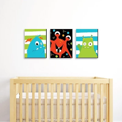 Big Dot Of Happiness Monster Bash - Nursery Wall Art And Kids Room Decorations - Gift Ideas - 7.5 X 10 Inches - Set Of 3 Prints 3 Big Dot Of Happiness Monster Bash - Nursery Wall Art And Kids Room Decorations - Gift Ideas - 7.5 X 10 Inches - Set Of 3 Prints