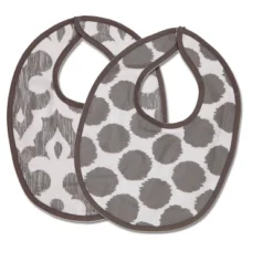 Bacati - Ikat Yellow/Gray Dots/Giraffe Muslin 4 Pc Set Of Bibs & Burp Cloths Set -Graco Sales GUEST e2c17ec3 4612 4782 b2b5 6b8331734934 1