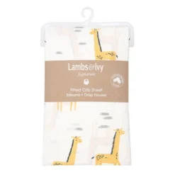 Lambs & Ivy Signature Giraffe Organic Cotton Fitted Crib Sheet - White/Yellow -Graco Sales GUEST e3974845 2943 4645 99b8 66fc804356d6